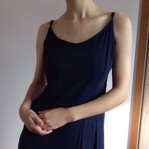 Hardly worn navy blue dress long thin straps